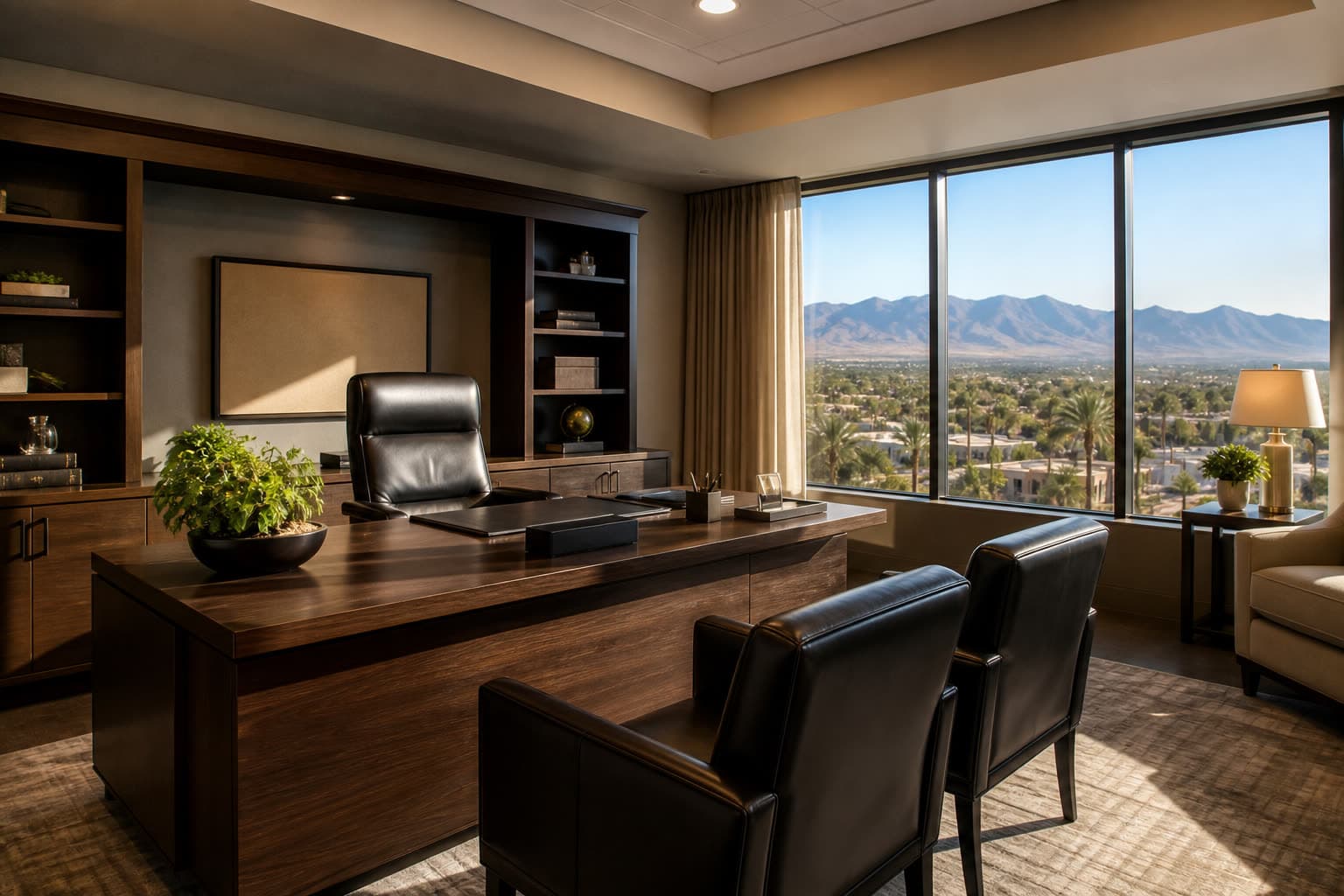 Professional Las Vegas real estate office interior