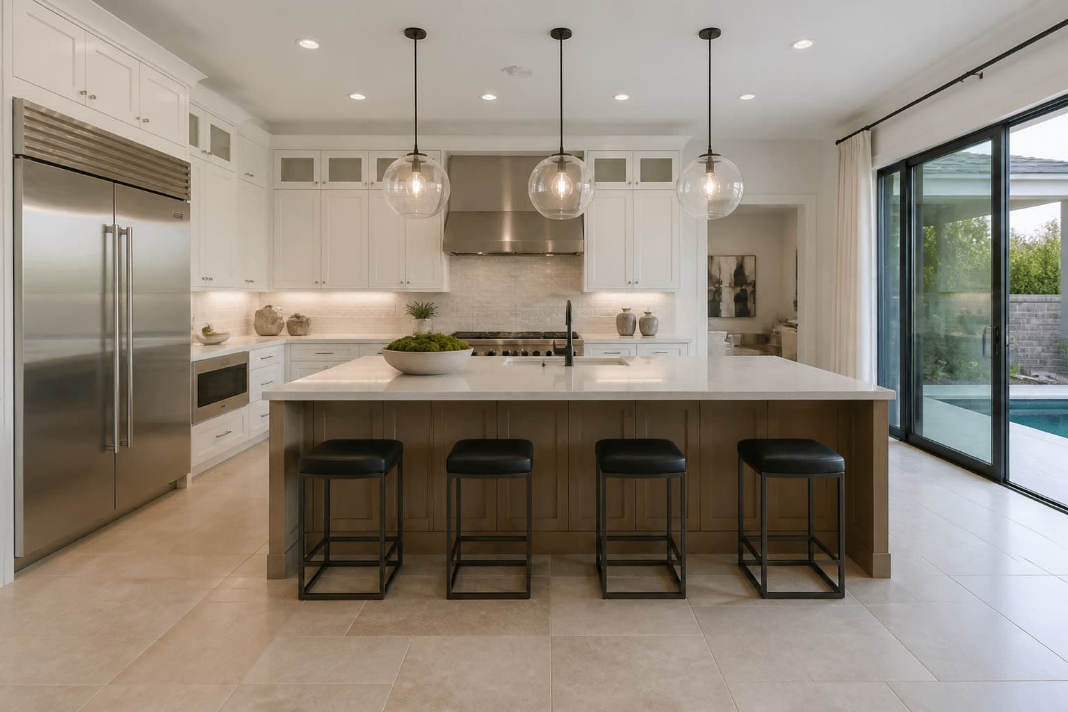 Las Vegas kitchen island in a multi-bedroom family home